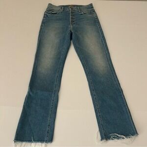 MOTHER The Pixie Dazzler Ankle Fray Shoot to Thrill Denim Jeans Size 26
